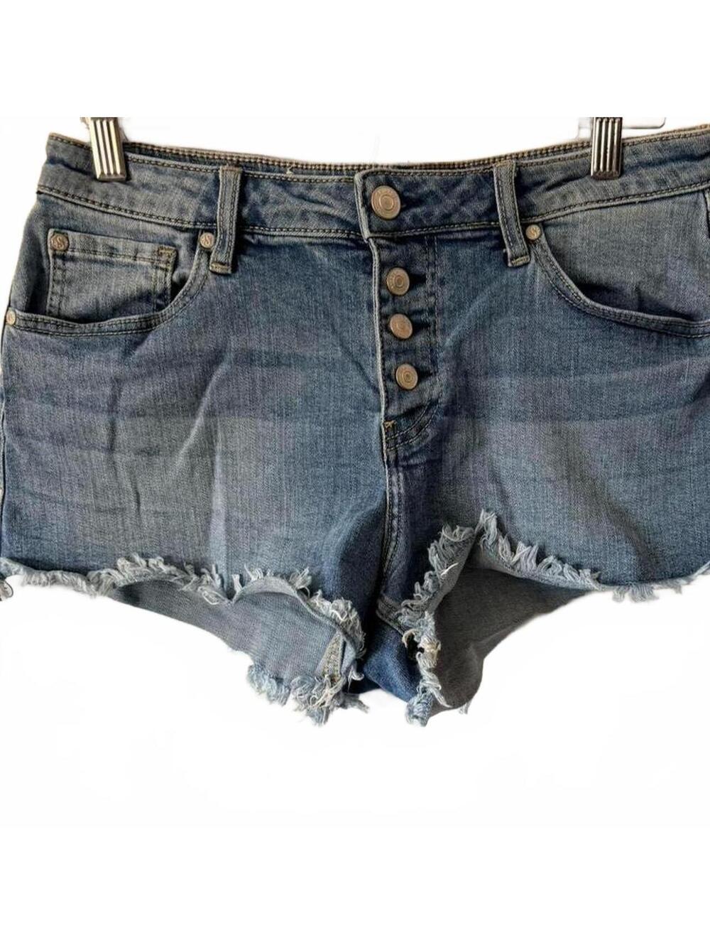Shyanne Button Fly Frayed Denim Cutoff Shorts | Size 30 | Western Festival